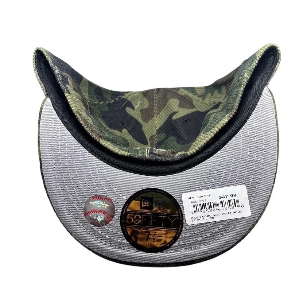 New Era 59FIFTY Houston Astros Corduroy Fitted Hat Cap‎ Green Camo Size 7 7/8